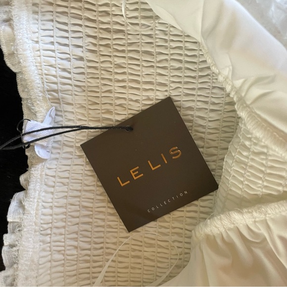 NWTS Le Lis White Boho "Carolina" Mini Dress XS Off The Shoulder - Picture 11 of 13